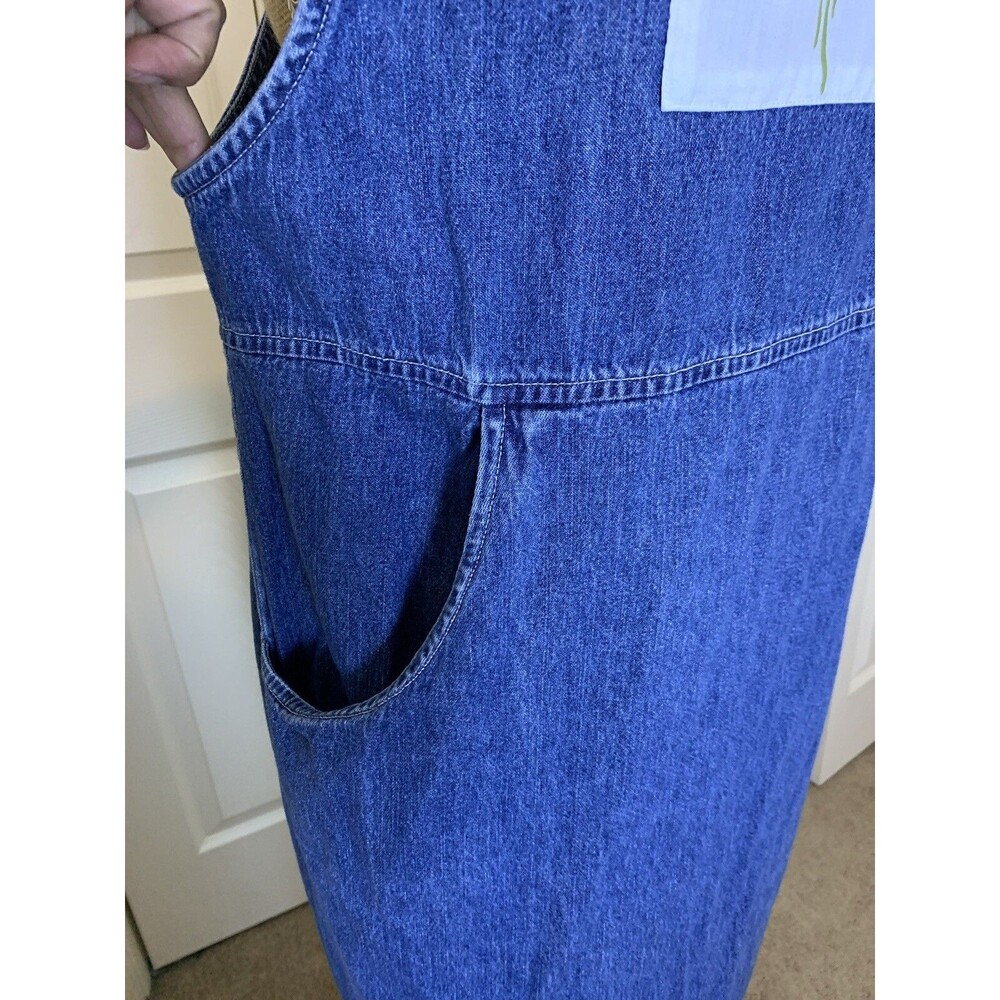 Vtg Sophia Rose Denim Dress Jumper Womens Y2K 90s Cottagecore Farm 14P Fits  S/M - Picture 4 of 16